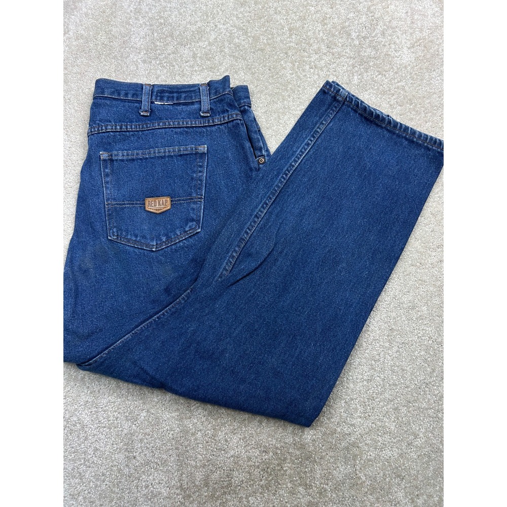 Red Kap Solid Denim Work Jeans 42 Blue Straight Leg Rugged Workwear Gorpcore